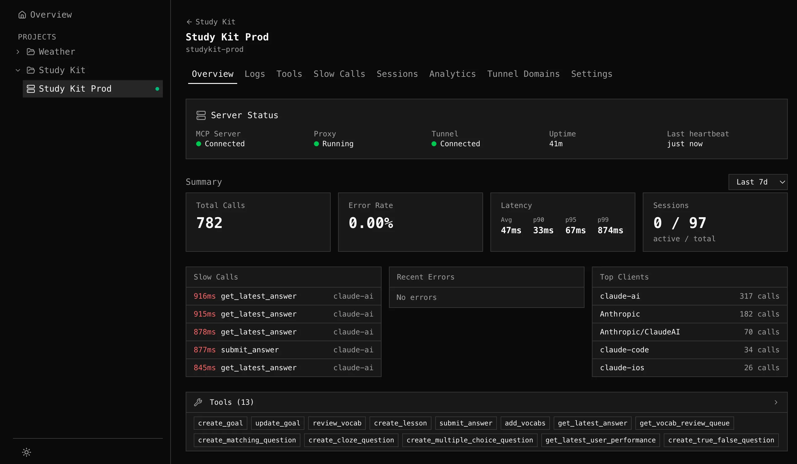 mcpr dashboard inspecting MCP traffic